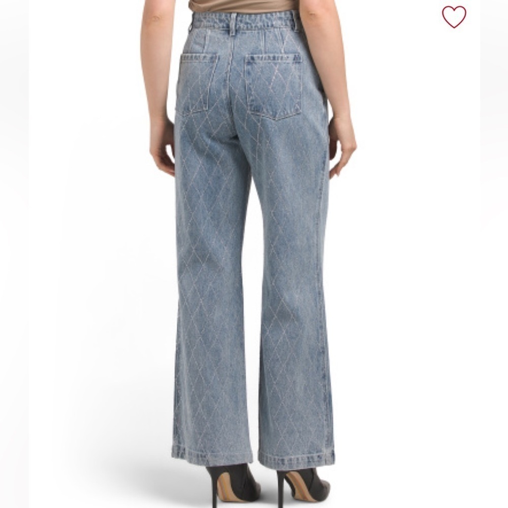 NEW WITH TAGS HOUSE OF HARLOW 1960 Rhinestone Denim Pants maya jeans. - Picture 4 of 7
